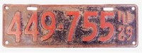 1929 Ilinois License Plate