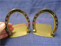 brass horseshoe bookend set (phila, pa)
