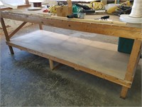 Four Wooden Worktables