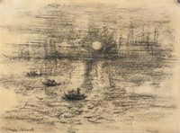 Attr. CLAUDE MONET French 1840-1926 Charcoal