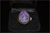 Charoite Sterling Ring Size 10 3/4