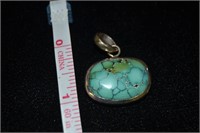 Carico Lake Matrix Turquoise Sterling Pendant