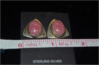 Sterling and Pink Jasper Earring