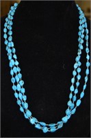 3 Strand Sleeping Beauty Turquoise Nugget Necklace