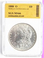 Coin 1888-O  Morgan Silver Dollar SGS MS66