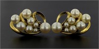 14kt Gold Large Pearl Earrings