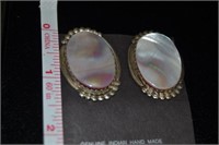 Sterling and Mother of Pearl 1.5" Earrings