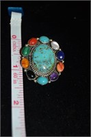 1.5" Pendant/ Pin with 11 Stones