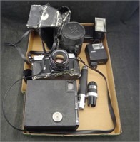 Vintage Camera Lot Sears W/ Lenses & Target Six-16