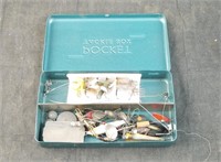 Pocket Tackle Box Metal W/ Lures