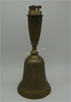 Large Brass Bell W/ Lighter In Handle Table Top