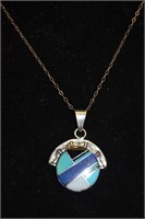 1.5" Inlay Pendant with 16" Sterling Chain