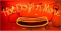 Vintage Neon "Hot Dogs N' More" Sign