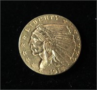 1915 $2.50 Gold Indian Quarter Eagle