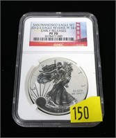 2012-S American Silver Eagle, NCG slab certified: