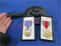 2 war medals -small iron skillet & iron goose
