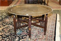 Brass Table w/ Asian wooden stand