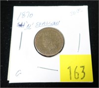 1870 Indian Head cent