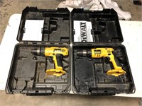 LOT OF 2 DE WALT DRILLS WITH CASES