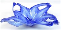 Large Glass Bowl - Blue and clear