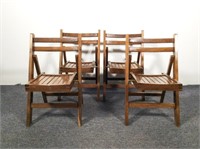 4 Vintage Child's Wooden Folding Chairs