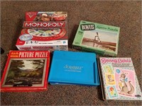 Lot of 2 Board Games, 2 Puzzles, & Sewing Cards
