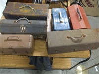 Lot of 6 Vintage Metal Tool Boxes