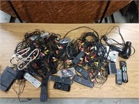 Lot of Cords, Remotes, Misc Items