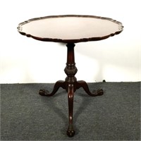 Vintage Mahogany Lamp Table with Pie Crust Edge