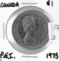 CANADIAN 1973 "PEI" $1 DOLLAR COIN