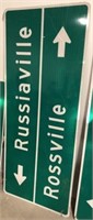 Russiaville and rossville street sign