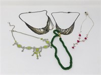 5 costume jewellery necklaces
