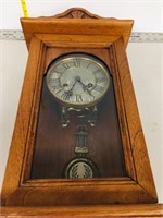 oak wood clock, quartz & pendulum