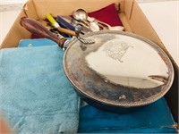 misc collectors spoons, crumb tray