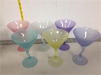 6 colored martini glsses