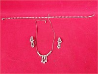 Rhinestone Necklaces and Earrings