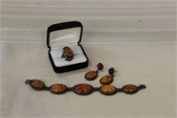 AMBER STONE JEWELRY SET