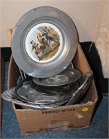 Box of Aluminum & Pewter plates