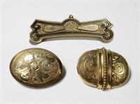 Lot, Victorian gold pins, 3 pcs.