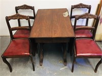 drop leaf table with 4 chairs