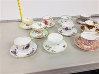 flat of assorted tea cups/ saucers