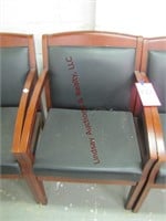 3 leather/wood chairs