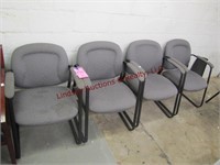 4 gray cloth side chairs