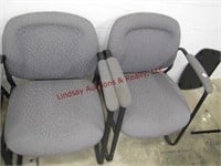 4 gray cloth side chairs