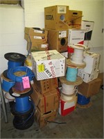 Approx 40+ partial spools of cable: Plenum, Cat 6,