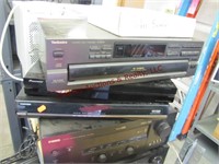 2 microwaves & group of cd/dvd/vhs/receivers