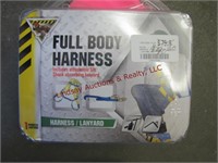Box of hard hats & full body harness (NIP)