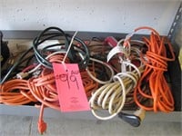 ext. cords, pwr strips, 2 battery backups &
