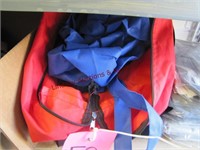 1 box of bungees & straps, bags & twin sheets?
