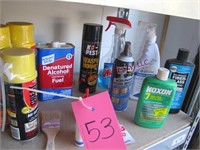 1 lot of spray paints, grout, windex & others